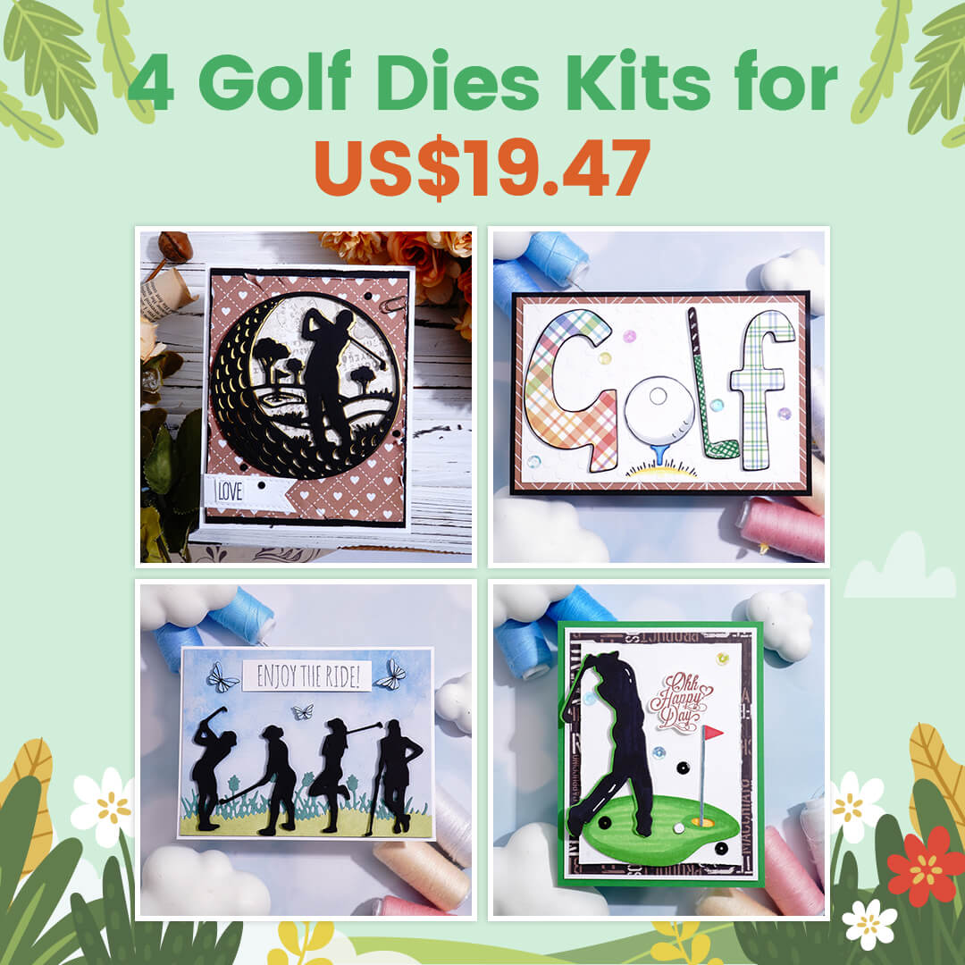 Kokorosa Golf Cutting Dies Bundle with 4 Items