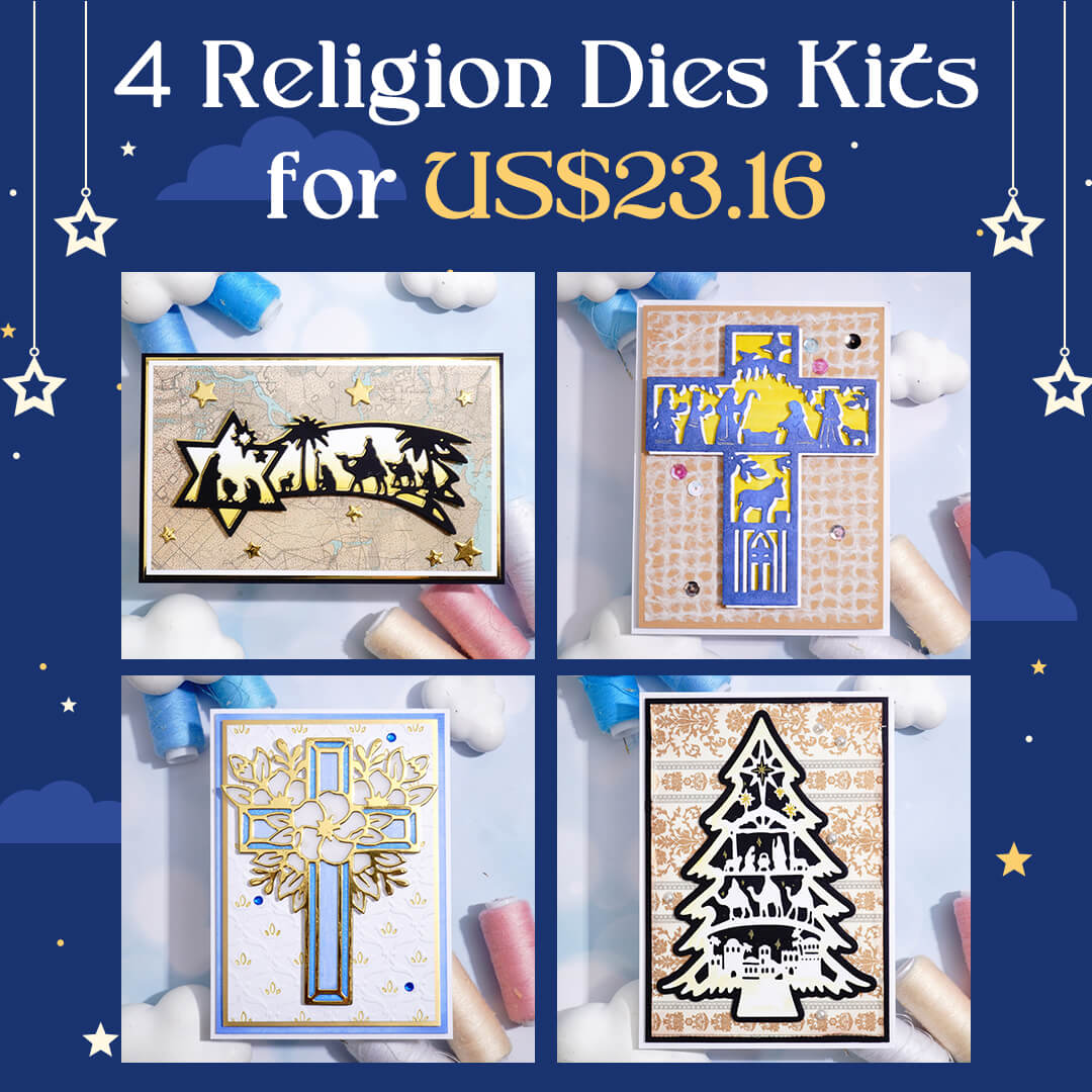 Kokorosa Religion Dies Bundle with 4 Items