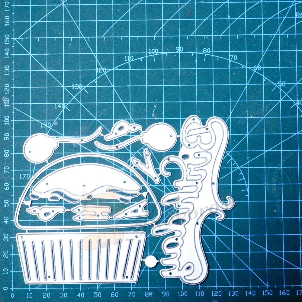 Kokorosa Metal Cutting Dies with Happy Birthday Cake