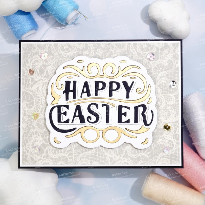 Kokorosa Metal Cutting Dies with Happy Easter Word