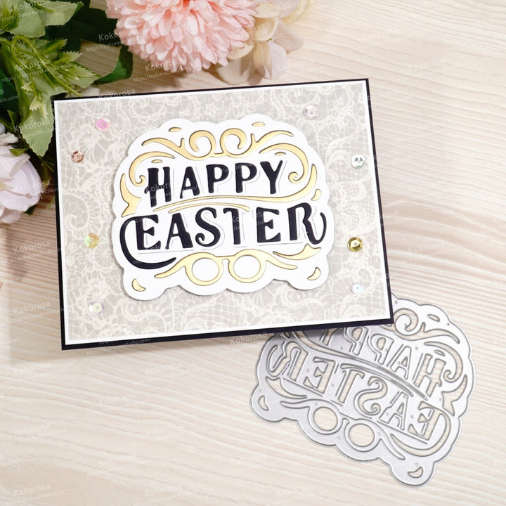 Kokorosa Metal Cutting Dies with Happy Easter Word