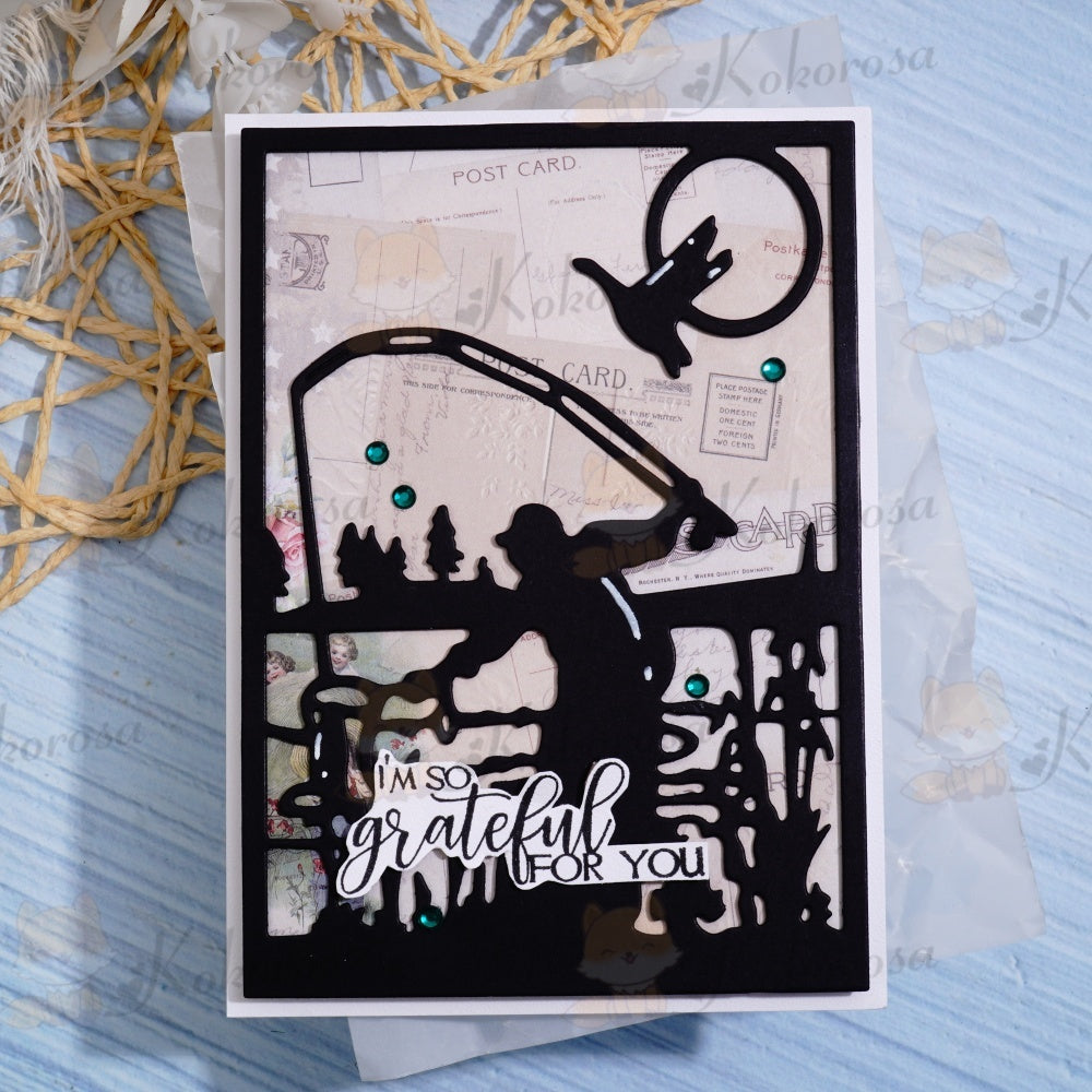 Kokorosa Metal Cutting Dies with Fishing Background Board