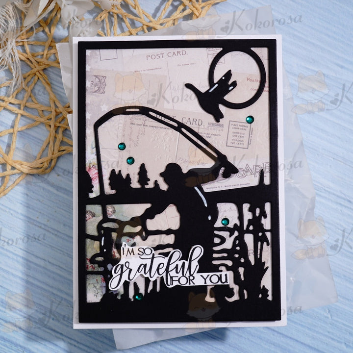 Kokorosa Metal Cutting Dies with Fishing Background Board