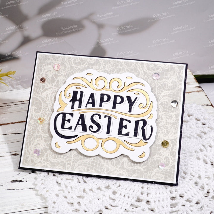 Kokorosa Metal Cutting Dies with Happy Easter Word