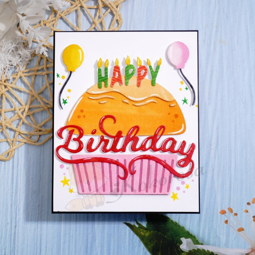 Kokorosa Metal Cutting Dies with Happy Birthday Cake
