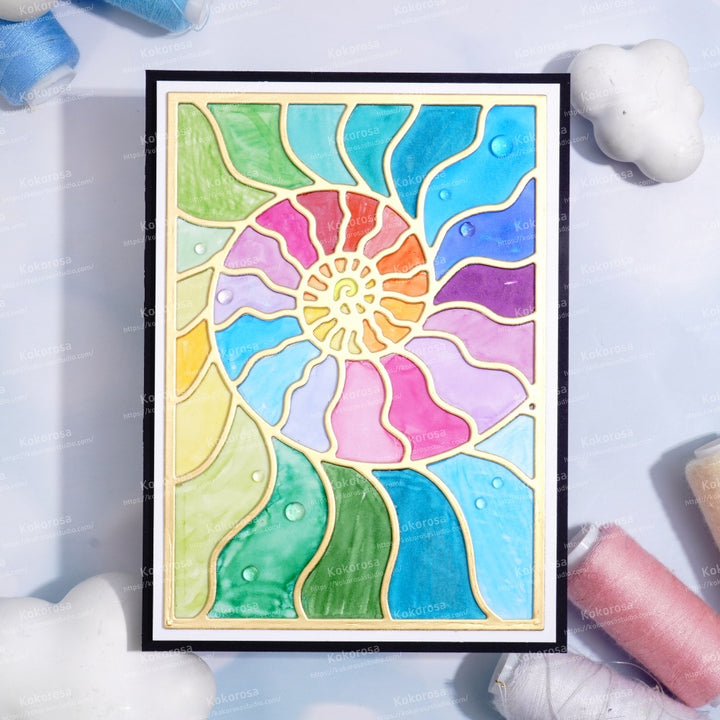 Kokorosa Metal Cutting Dies with Conch Background Board