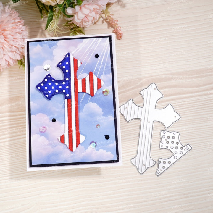 Kokorosa Metal Cutting Dies with American Flag Cross