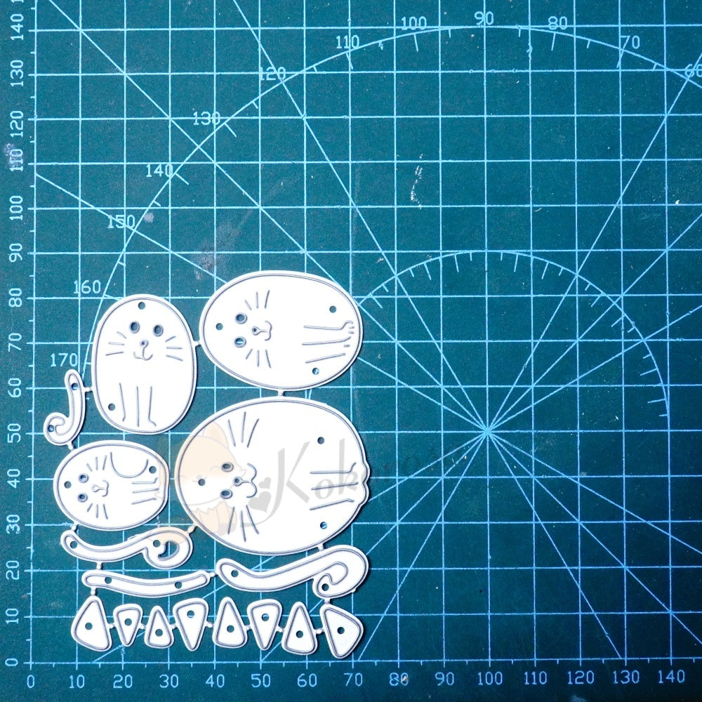 Kokorosa Metal Cutting Dies with Sitting Oval Cats