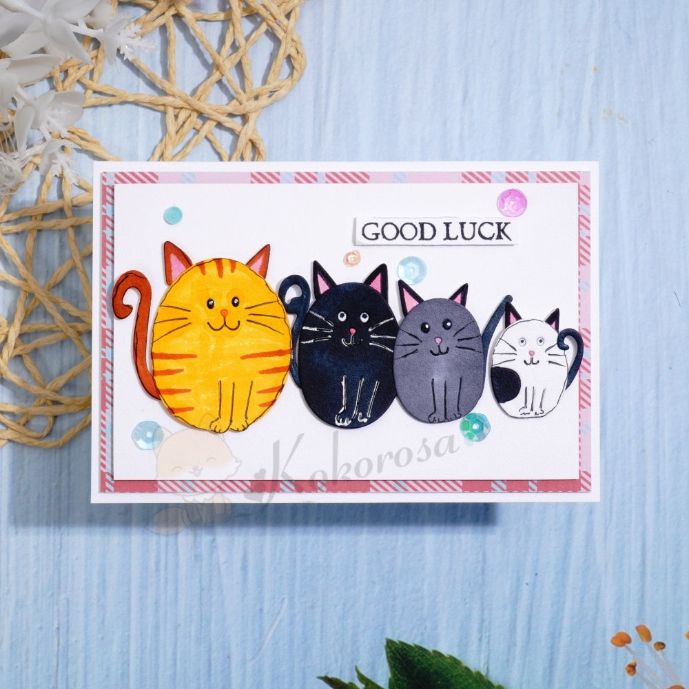 Kokorosa Metal Cutting Dies with Sitting Oval Cats