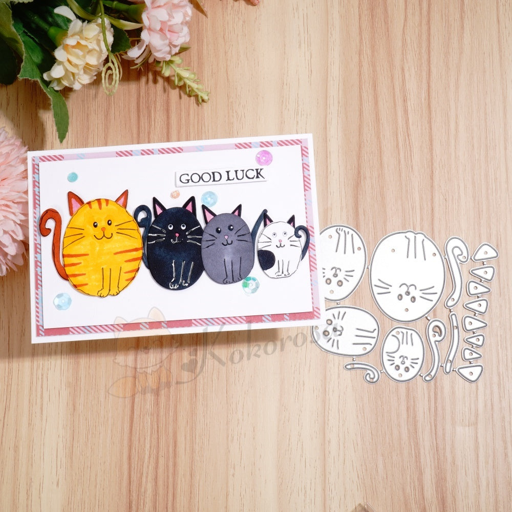 Kokorosa Metal Cutting Dies with Sitting Oval Cats