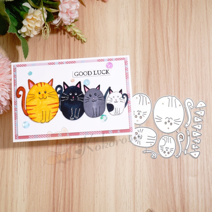 Kokorosa Metal Cutting Dies with Sitting Oval Cats