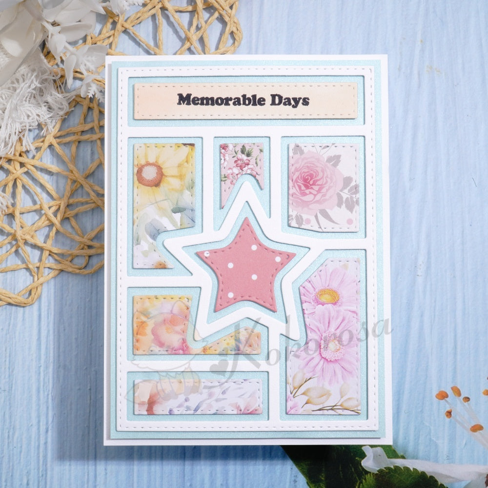 Kokorosa Metal Cutting Dies with Star Grid Background Board