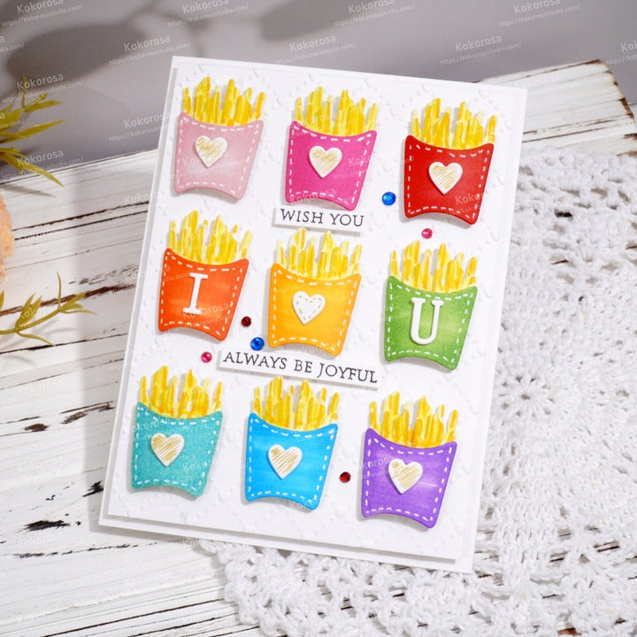 Kokorosa Metal Cutting Dies with I Love U Fries