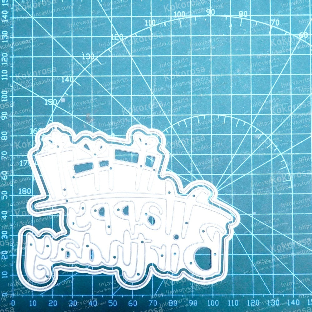 Kokorosa Metal Cutting Dies with Happy Birthday Gift