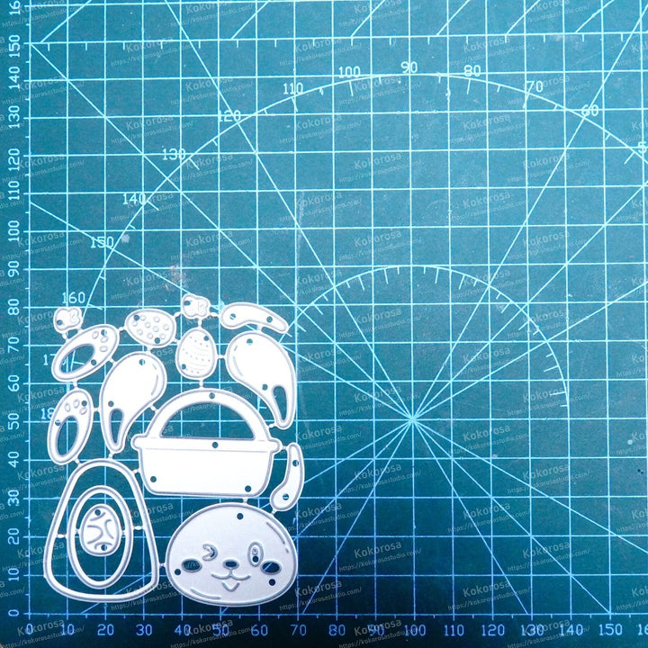 Kokorosa Metal Cutting Dies with Bunny Basket and Egg