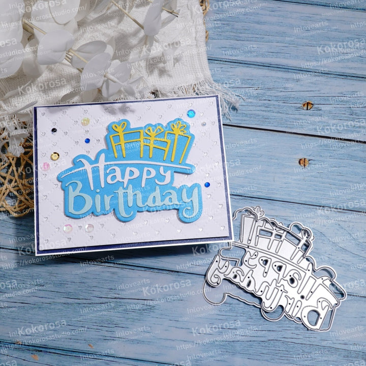 Kokorosa Metal Cutting Dies with Happy Birthday Gift