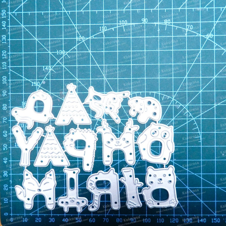 Kokorosa Metal Cutting Dies with Animals Happy Birthday Word