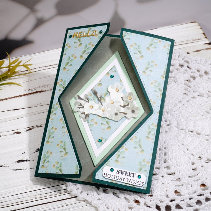 Kokorosa Metal Cutting Dies with Rhombic Foldable Card