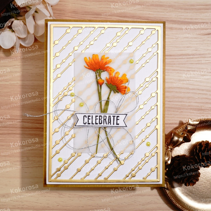 Kokorosa Metal Cutting Dies with Slash Background Board
