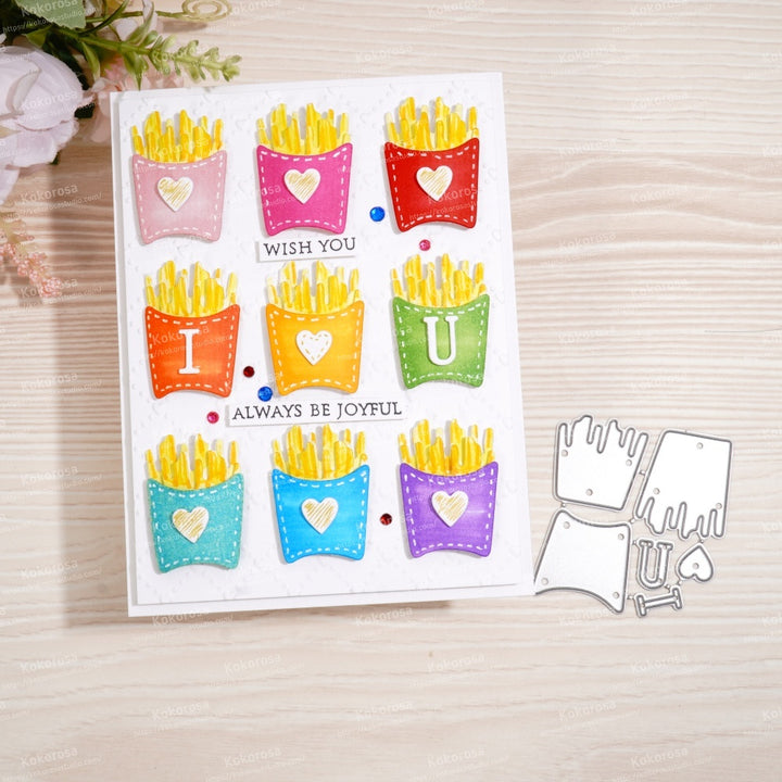 Kokorosa Metal Cutting Dies with I Love U Fries