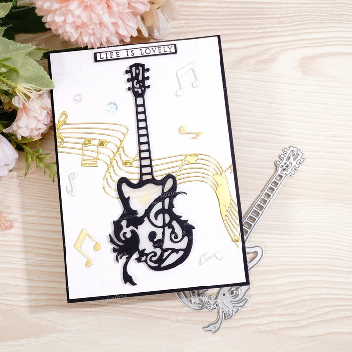 Kokorosa Metal Cutting Dies with Cat Note Guitar