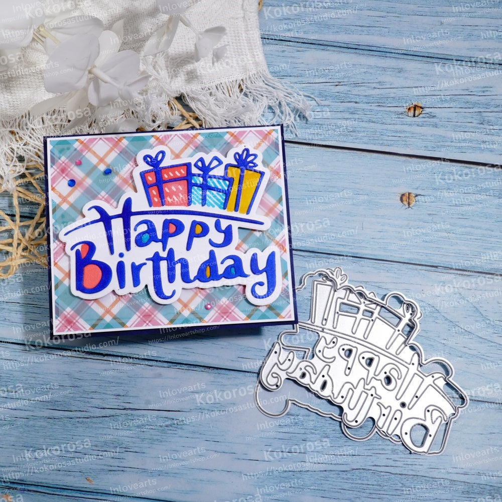 Kokorosa Metal Cutting Dies with Happy Birthday Gift