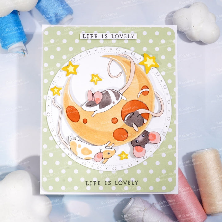 Kokorosa Metal Cutting Dies with Cheese Moon and Rat