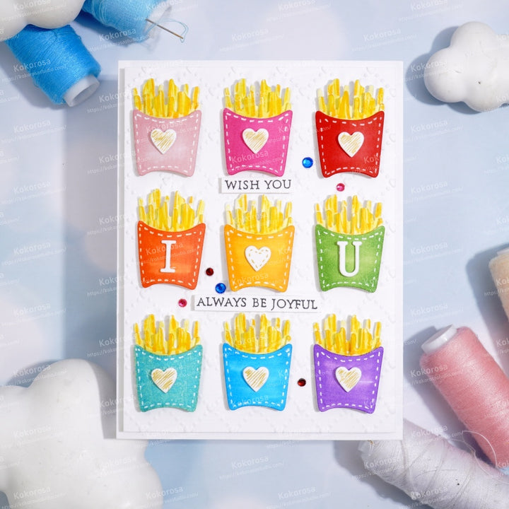 Kokorosa Metal Cutting Dies with I Love U Fries
