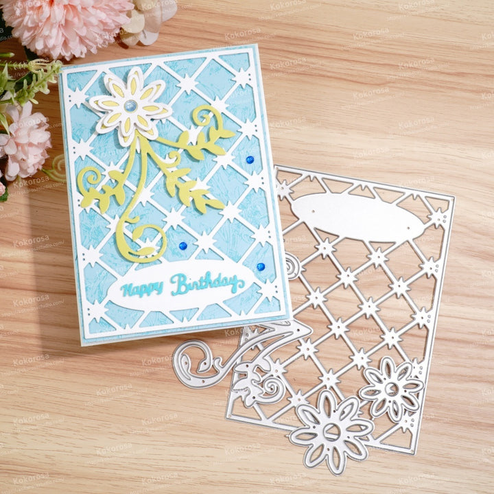 Kokorosa Metal Cutting Dies with Flower and Cross Background Board