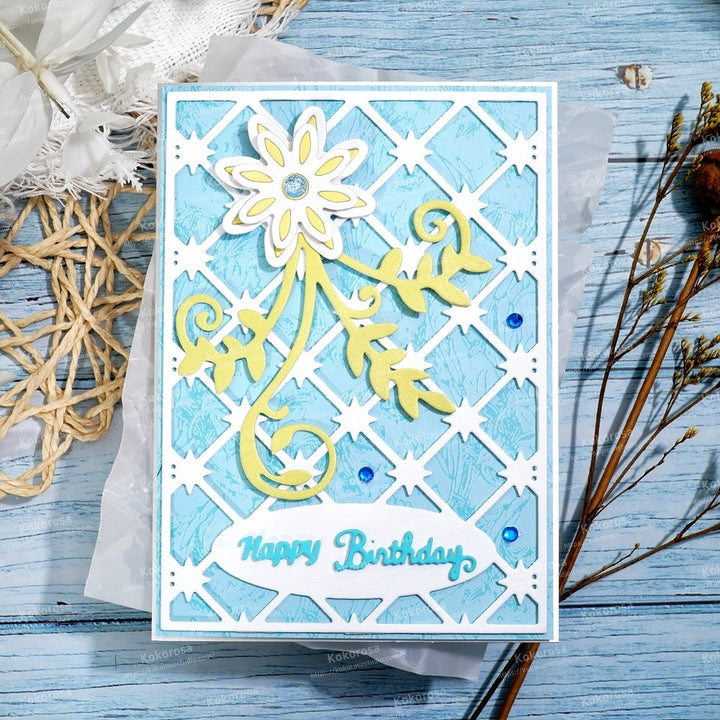 Kokorosa Metal Cutting Dies with Flower and Cross Background Board
