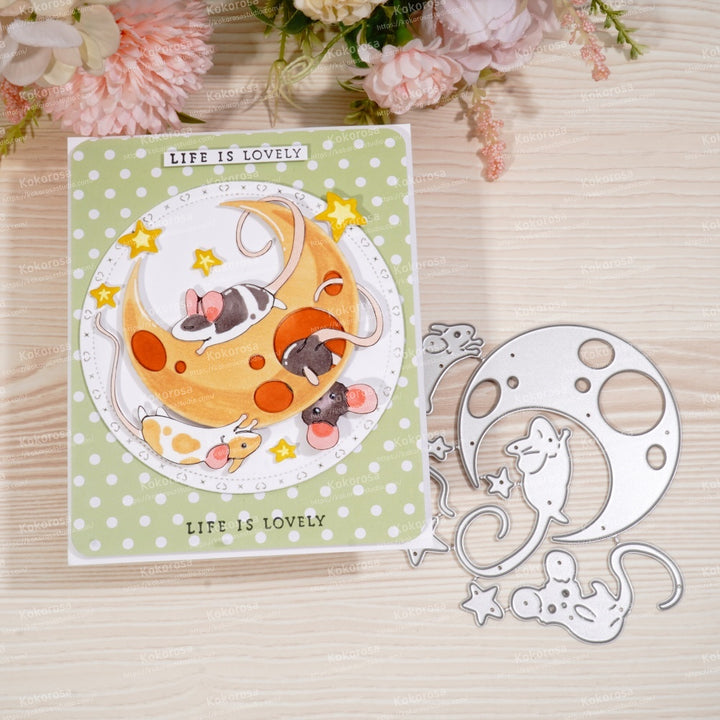 Kokorosa Metal Cutting Dies with Cheese Moon and Rat