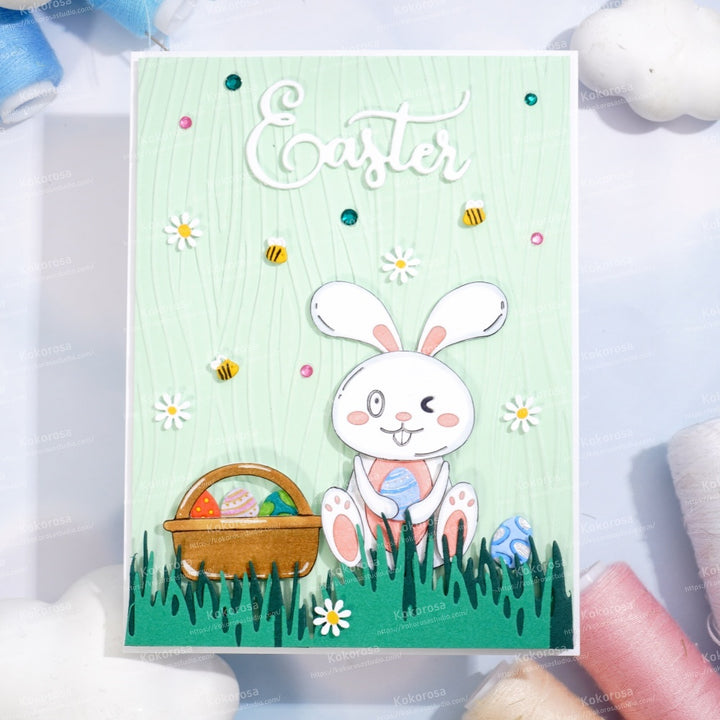 Kokorosa Metal Cutting Dies with Bunny Basket and Egg