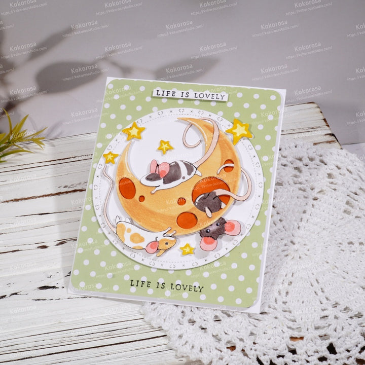 Kokorosa Metal Cutting Dies with Cheese Moon and Rat