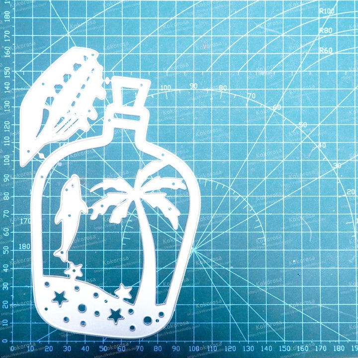 Kokorosa Metal Cutting Dies with Palm Tree Whale and Cruise in the Bottle