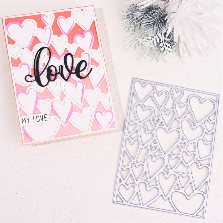 Kokorosa Metal Cutting Dies With Lovely Heart Background Board