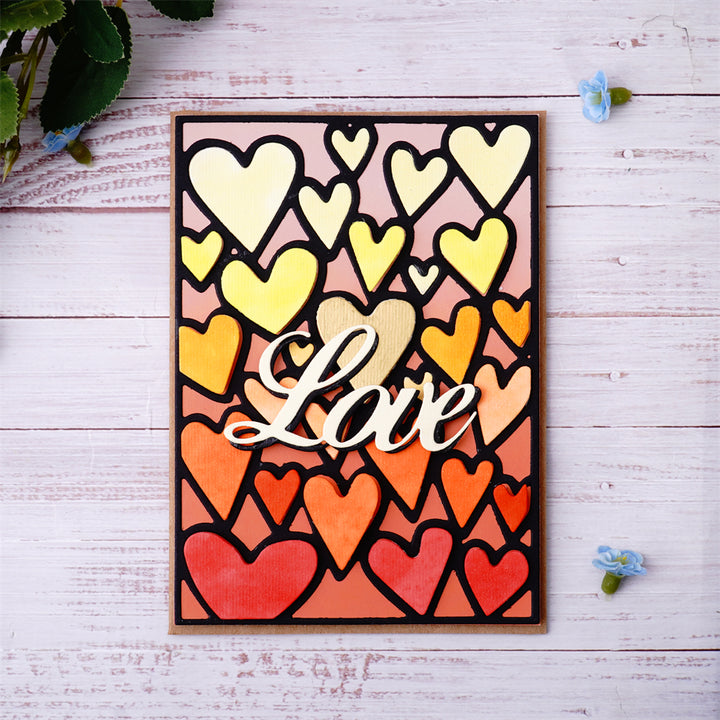Kokorosa Metal Cutting Dies With Lovely Heart Background Board