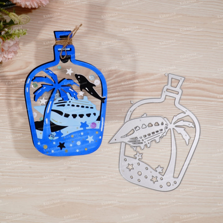 Kokorosa Metal Cutting Dies with Palm Tree Whale and Cruise in the Bottle