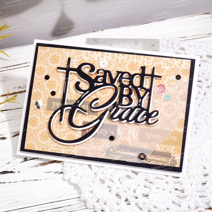 Kokorosa Metal Cutting Dies with Saved BY Grace Word