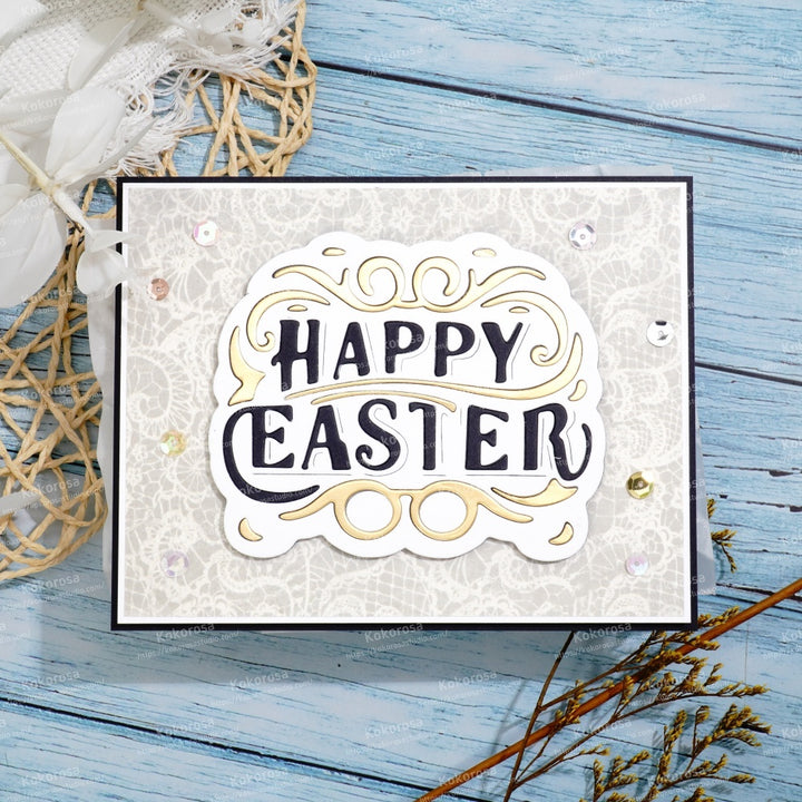 Kokorosa Metal Cutting Dies with Happy Easter Word