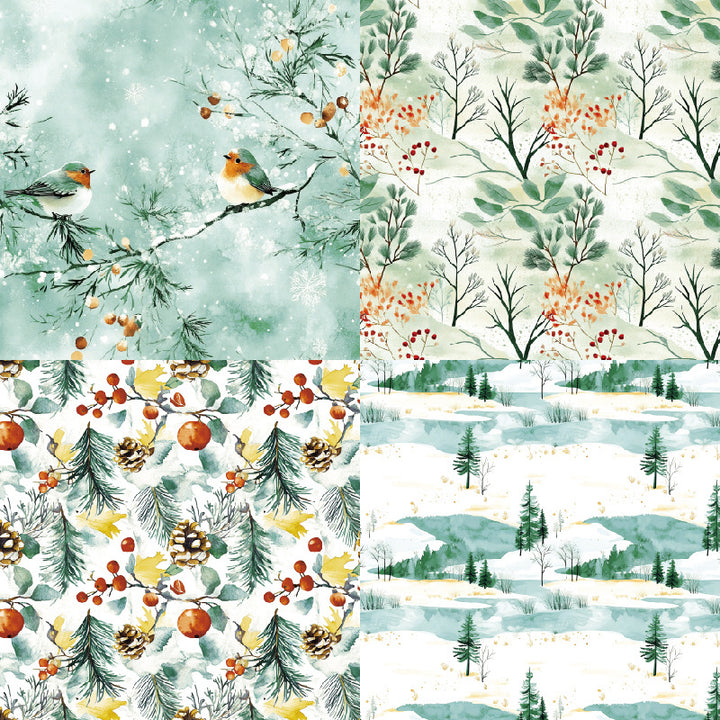 Kokorosa 24PCS 6" Snow Laden Bough Scrapbook & Cardstock Paper