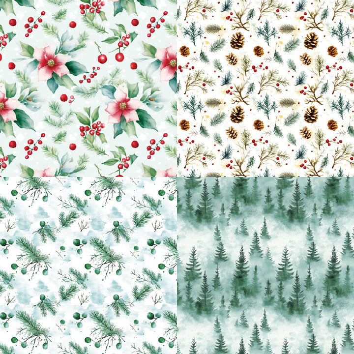 Kokorosa 24PCS 6" Snow Laden Bough Scrapbook & Cardstock Paper