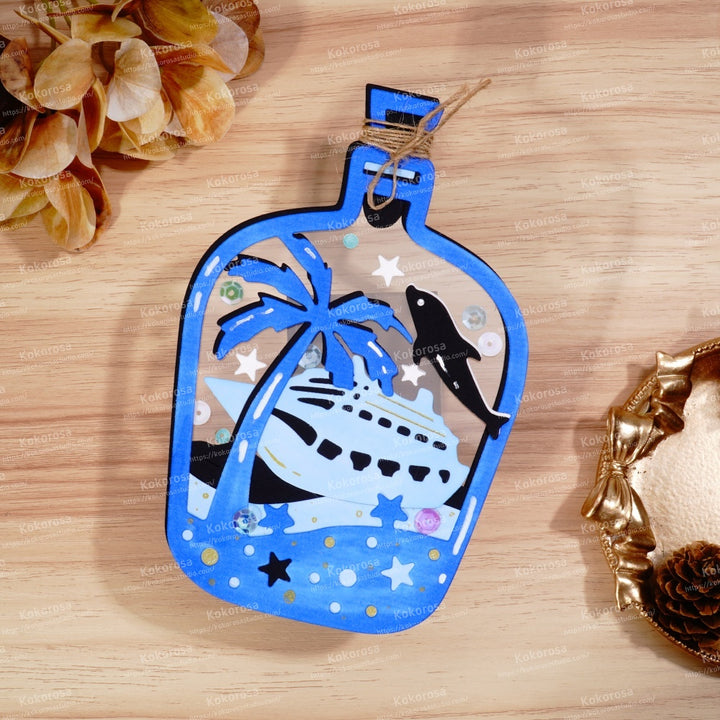 Kokorosa Metal Cutting Dies with Palm Tree Whale and Cruise in the Bottle