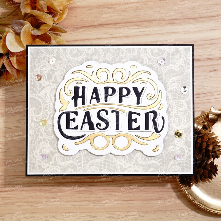 Kokorosa Metal Cutting Dies with Happy Easter Word