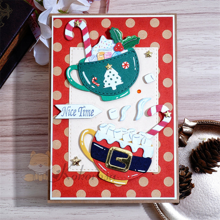 Kokorosa Metal Cutting Dies with Christmas Cup and Ice Cream Sugar Cane
