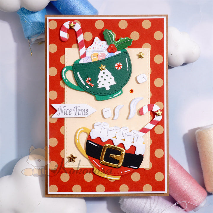 Kokorosa Metal Cutting Dies with Christmas Cup and Ice Cream Sugar Cane