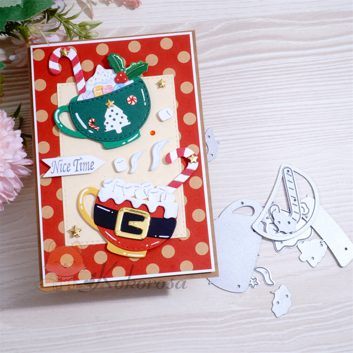 Kokorosa Metal Cutting Dies with Christmas Cup and Ice Cream Sugar Cane