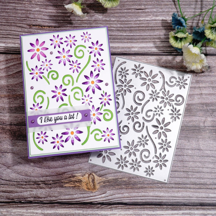 Kokorosa Metal Cutting Dies with Flower Hollow Background Board