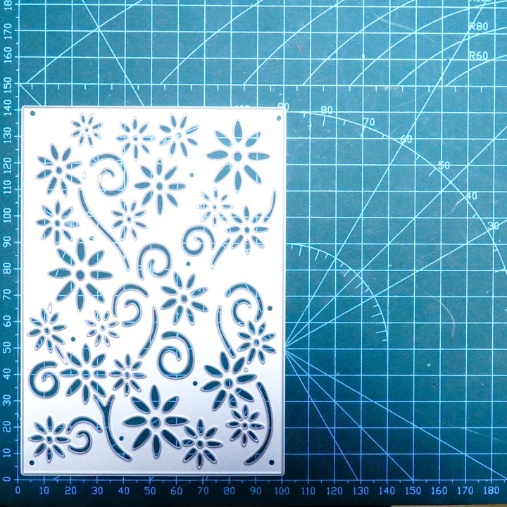 Kokorosa Metal Cutting Dies with Flower Hollow Background Board