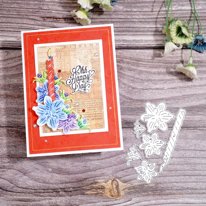 Kokorosa Metal Cutting Dies with Candle and Flowers
