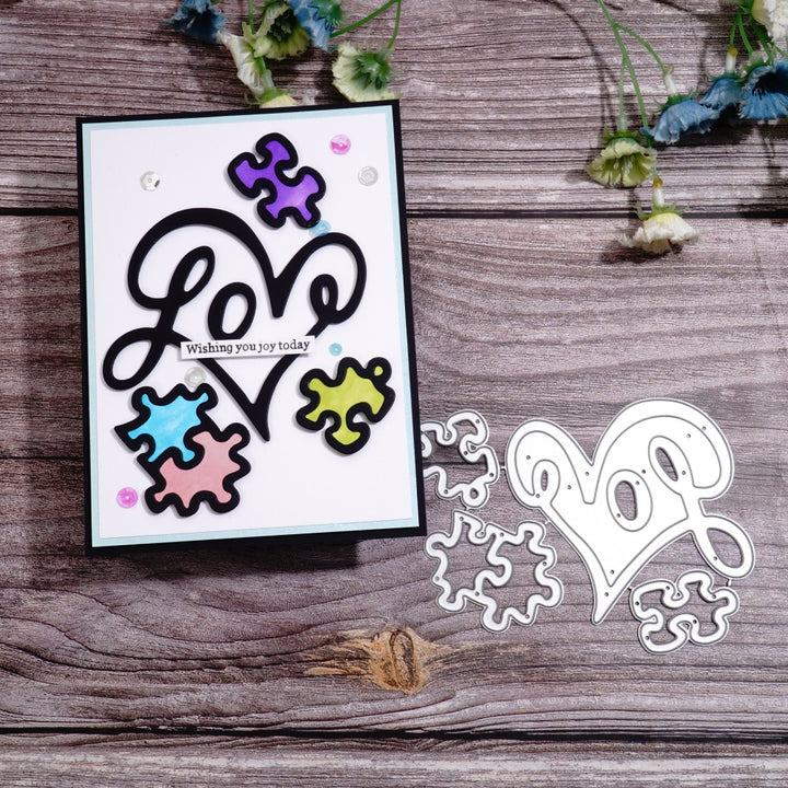 Kokorosa Metal Cutting Dies with Heart Shaped Jigsaw Puzzle